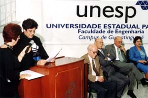 Discurso da profa. Dra. Tânia Cristina Arantes Macedo de Azevedo, vice-diretora da FEG-UNESP